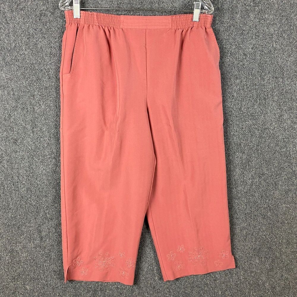 Alfred Dunner Capri Pants Women's Size 12 Pull On Stretch Rayon Blend